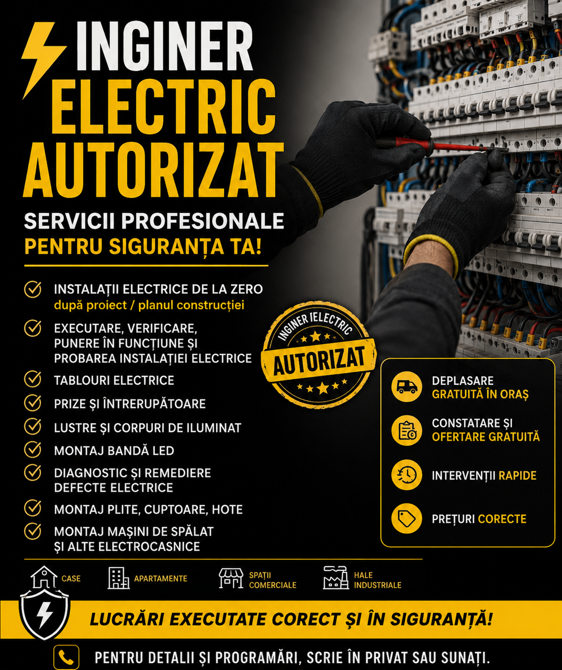 Inginer electric autorizat & montaj electrocasnice
